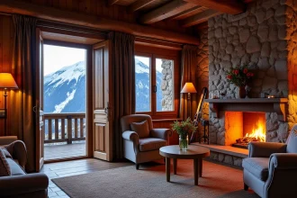 Ambiance chaleureuse d'un hôtel de charme à l'Alpe d'Huez