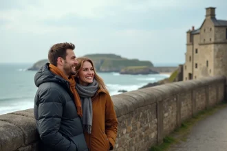 Vue des remparts de Saint-Malo sur la mer et les plages environnantes