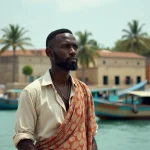 Homme zanzibarien au bord du port de Stone Town
