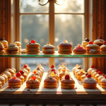 Vitrine de pâtisserie élégante à Versailles avec pâtisseries françaises